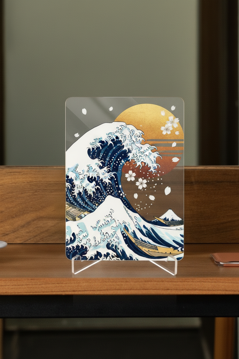 Acrylic Panel Japanese Wave Design