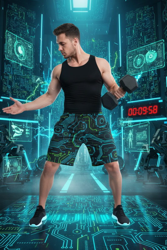 AOP Gym Shorts - Full Body Cyberpunk