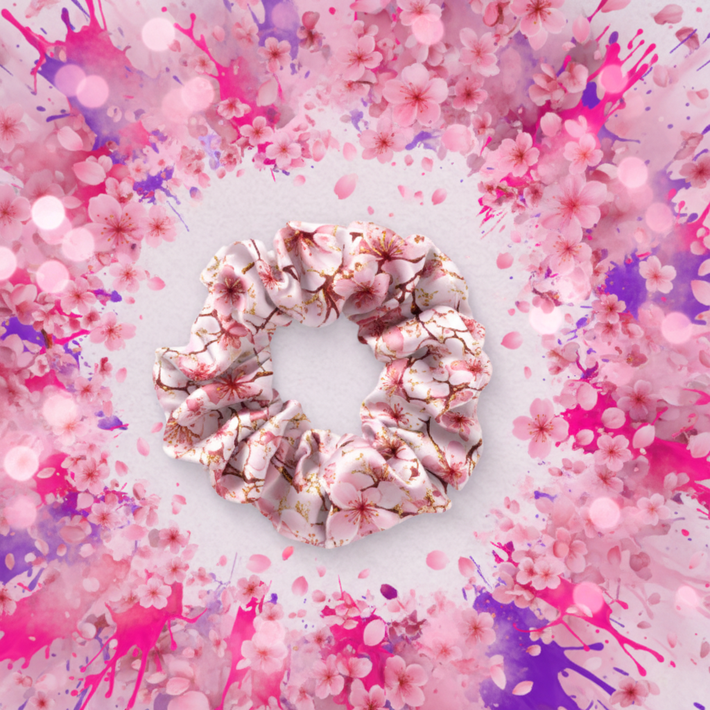 AOP Scrunchie - Cherry Blossom Design