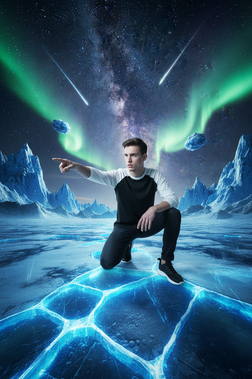 Black & White Raglan - Frozen Tundra Space