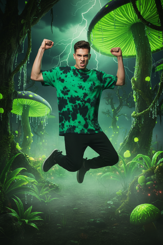 Green Tie-Dye Tee - Neon Jungle