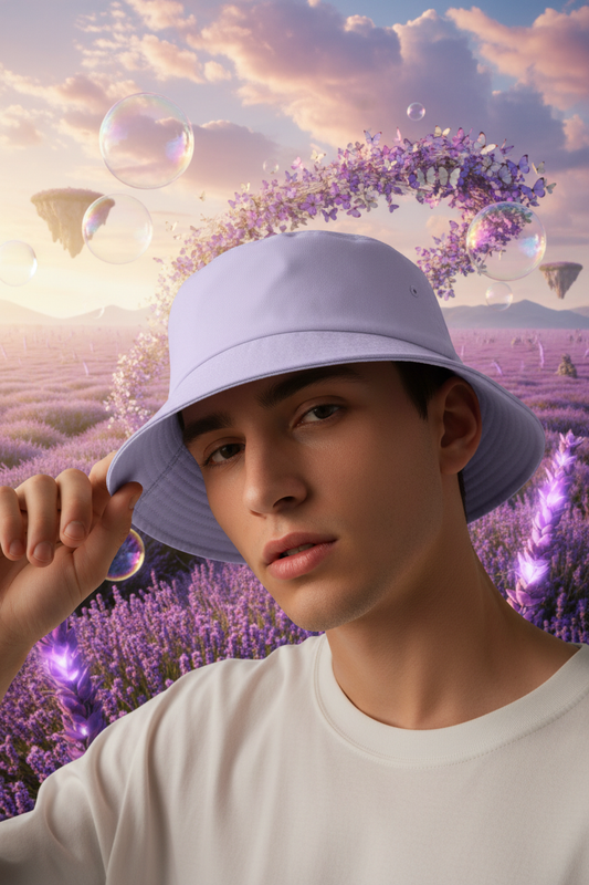 Lavender Bucket Hat - Dreamy Flower Field
