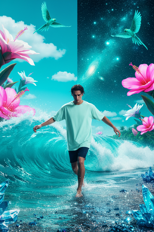 Mint Tee - Bioluminescent Ocean Paradise