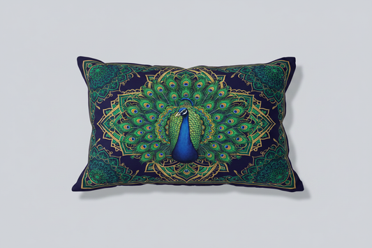 Peacock Lumbar Pillow Design