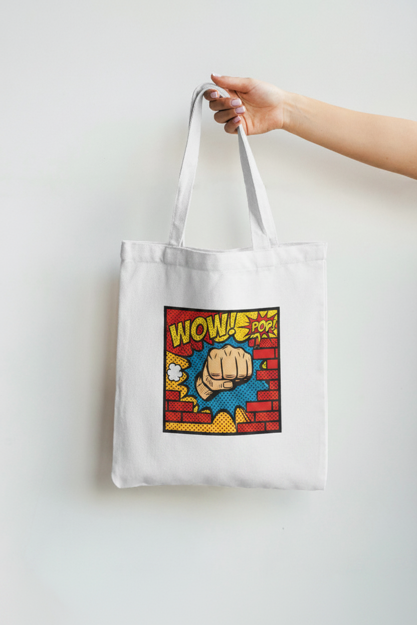 Retro Pop Art Square Design on Tote Bag