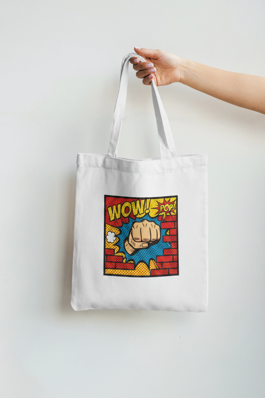 Retro Pop Art Square Design on Tote Bag