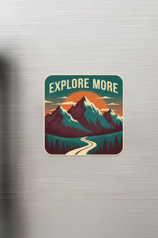 Retro Travel Fridge Magnet Design