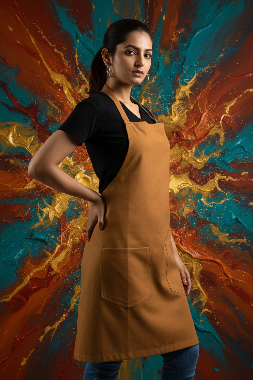 Tan Apron - Model Editorial Shot