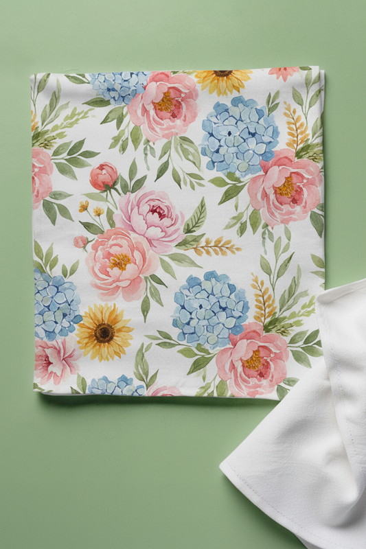 Watercolor Floral Cloth Napkin Design