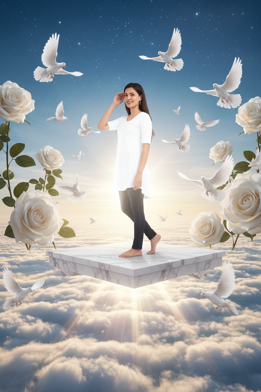 White Longline Tunic - Above the Clouds