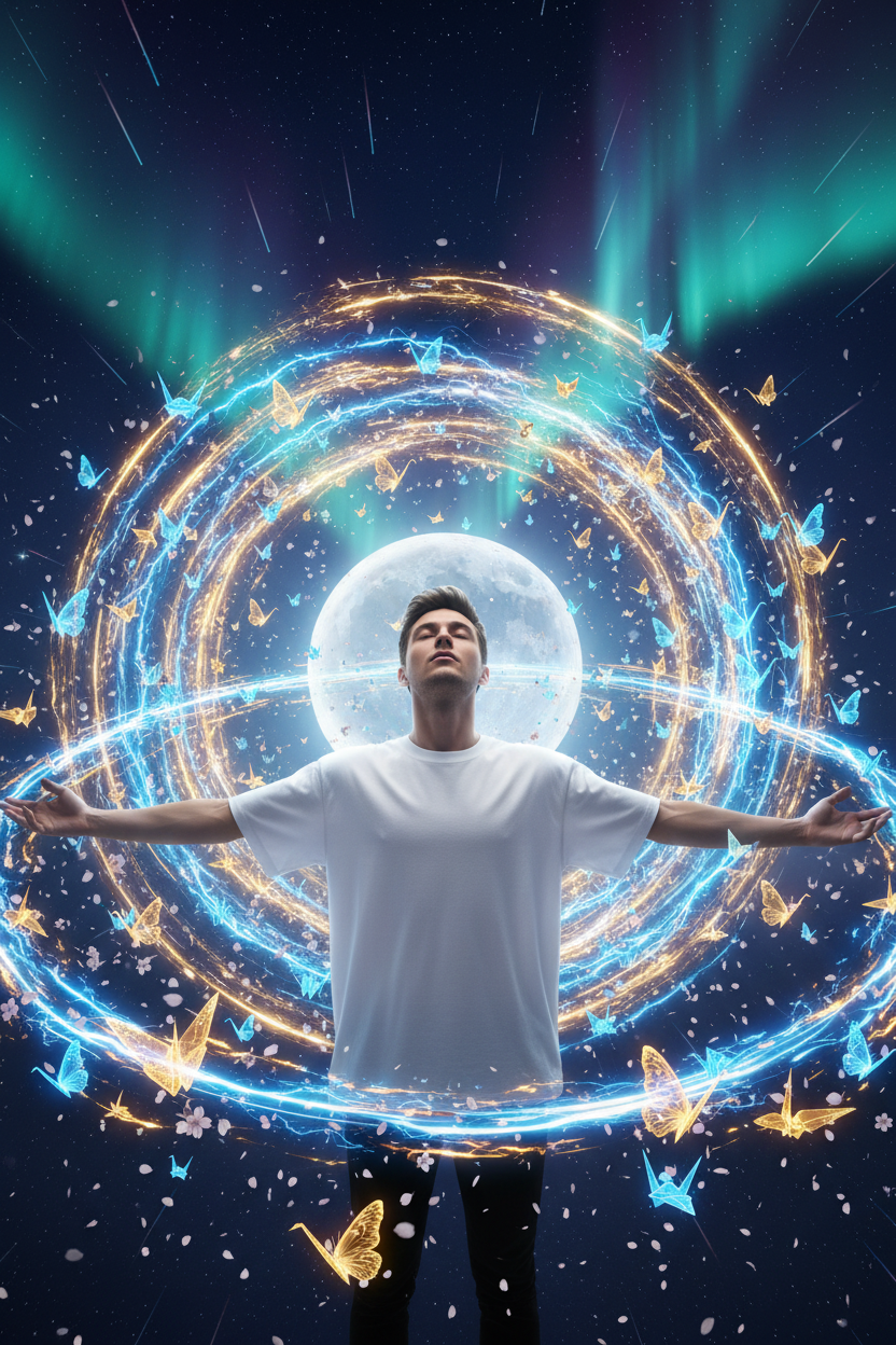 White Oversized Tee - Magical Portal